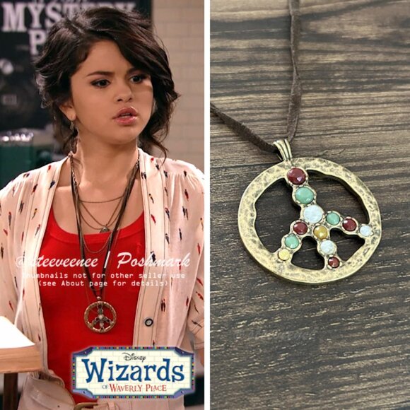 Hammered Peace Ribbon Necklace ASO Alex Russo - Picture 1 of 11